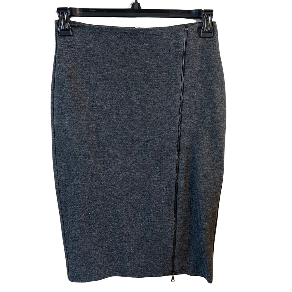 Three dots skirt midi length gray pencil size medium NWOT zipper